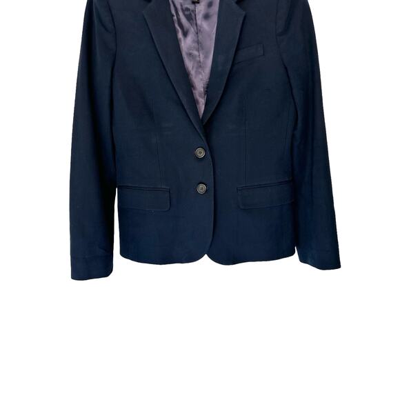 J.Crew Blazer‎ Women's Navy Blue Bi-Stretch Cotton Blend Preppy Academia Size 4 - Picture 6 of 12